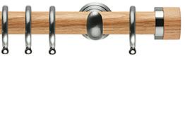 Neo 28mm Oak Wood Pole, Stainless Steel Cup, Oak Stud