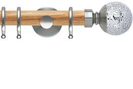 Neo 28mm Oak Wood Pole, Stainless Steel, Mosaic Ball