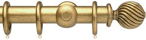 Opus 35mm Wood Curtain Pole Antique Gold, Twisted