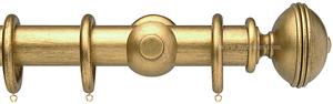 Opus 35mm Wood Curtain Pole Antique Gold, Ribbed