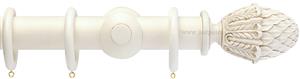 Opus 63mm Wood Curtain Pole Antique Ivory, Pineapple