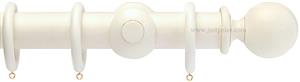 Opus 63mm Wood Curtain Pole Antique Ivory, Ball