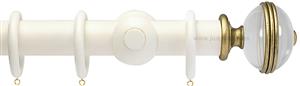 Opus Aria 35mm & 48mm Curtain Pole Antique Ivory, Acrylic Ribbed/Gold