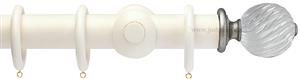 Opus Aria 35mm & 48mm Curtain Pole Antique Ivory, Acrylic Twisted/Silver