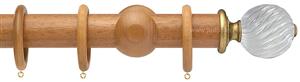 Opus Aria 35mm & 48mm Curtain Pole Natural Oak, Acrylic Twisted/Gold