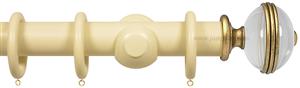 Opus Aria 35mm & 48mm Curtain Pole Old Cream, Acrylic Ribbed/Gold