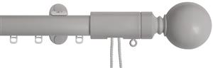 Renaissance 28mm Distinction Corded Metal Curtain Pole Shaded White, Sphere