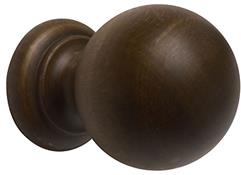 Modern Country Ball Finial 45mm, 55mm, Dark Oak