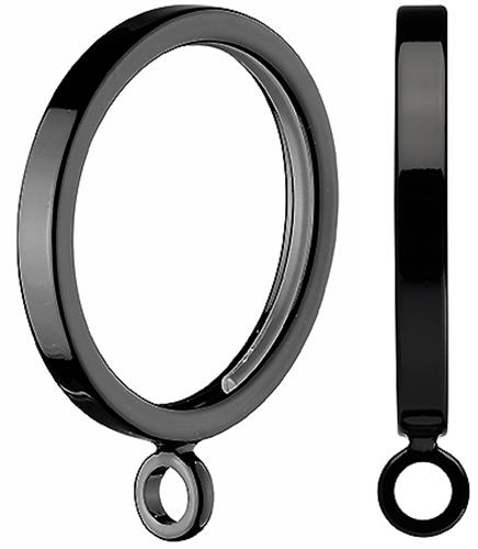 Integra Inspired Kubus 28mm Square Cut Curtain Pole Rings Black Nickel
