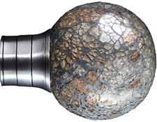 Galleria G2 35mm Finial Brushed Silver Mocha Mozaic Ball