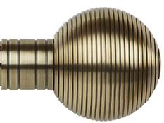 Galleria Metals 35mm Finial Burnished Brass Ribbed Ball
