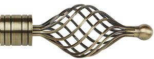 Galleria Metals 35mm Finial Burnished Brass Twisted Cage