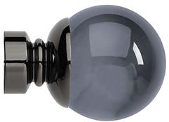Neo Premium 28mm Smoke Grey Ball Finial Only, Black Nickel