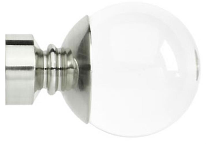 Neo Premium 35mm Clear Ball Finial Only Stainless Steel