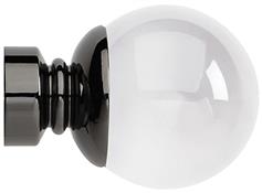 Neo Premium 35mm Clear Ball Finial Only Black Nickel