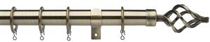 Universal 28mm Metal Curtain Pole Antique Brass Cage