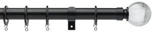 Universal 28mm Metal Curtain Pole Black Crackled Glass