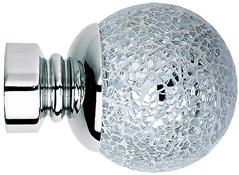 Neo Style 35mm Chrome, Cracked Mosaic Ball Finial