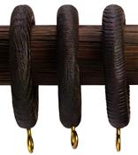 Elementi Zen 28mm Oak Curtain Pole Rings, Dark Oil