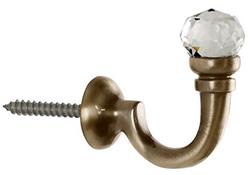 Neo Premium Tassel Hook, Spun Brass, Clear Faceted Ball