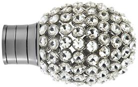 Galleria G2 35mm Finial Brushed Silver Clear Jewelled Bulb