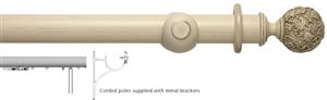 Modern Country 45mm, 55mm Corded Pole, Brushed Cream, Floral Ball