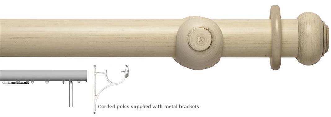 Modern Country 45mm, 55mm Corded Pole, Brushed Cream, Button