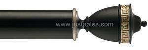 Byron 55mm, 67mm Pole Naxos Matt Black/Gilt Detail