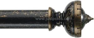 Byron Classic 55mm, 67mm Pole Fonthill Florentine Black/Ant Gilt Detail