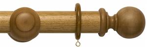 Modern Country 45mm, 55mm Pole, Light Oak, Ball Finial