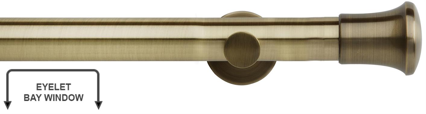 Neo 35mm Eyelet Bay Window Pole Spun Brass Trumpet