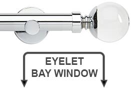 Neo Premium 28mm Eyelet Bay Window Pole Chrome Clear Ball