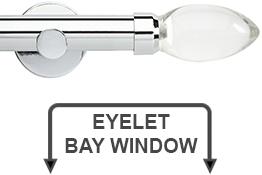 Neo Premium 28mm Eyelet Bay Window Pole Chrome Clear Teardrop