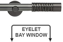 Neo Premium 28mm Eyelet Bay Window Pole Black Nickel Wired Barrel