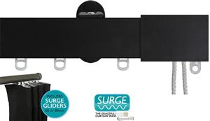 Renaissance Distinction 34mm Corded Flat Profile Curtain Track, Surge, Black Sheen