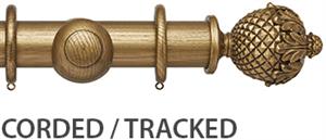 Ashbridge 45mm Corded/Tracked Pole, Baroque Gold, Botanical