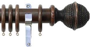 Jones Hardwick 40mm Handcrafted Pole Oak, Chrome, Woven Rope