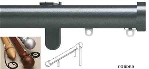Silent Gliss Corded Metropole 30mm 7630 Gun Metal Stud Endcap Finial