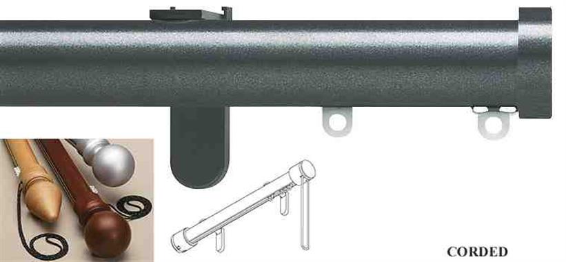 Silent Gliss Corded Metropole 30mm 7630 Gun Metal Stud Endcap Finial
