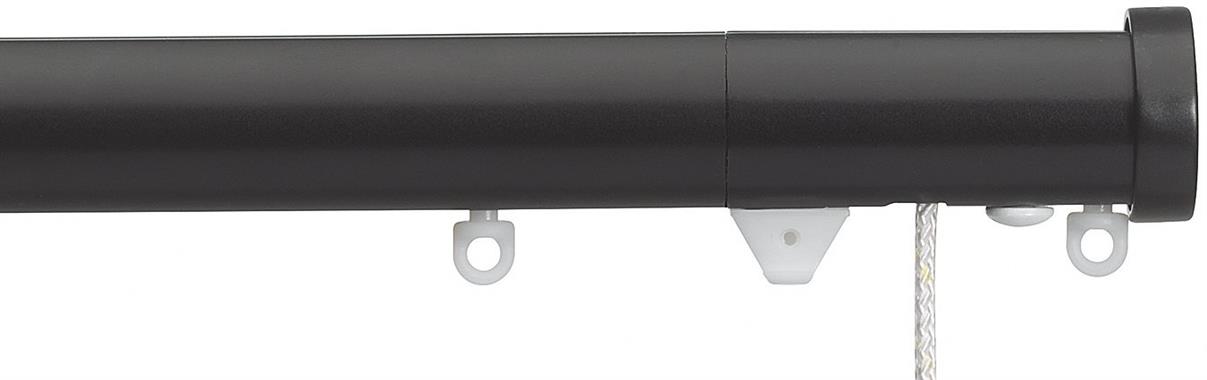 Silent Gliss Corded Metropole 50mm 7640 Black Stud Endcap Finial