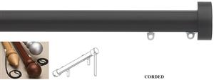 Silent Gliss Corded Metropole 50mm 7640 Black Design Endcap Finial