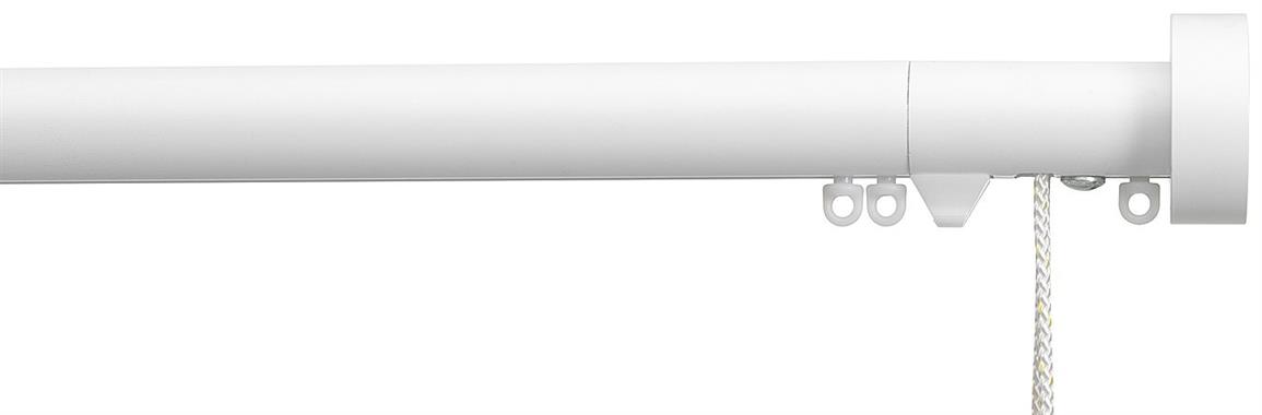 Silent Gliss Corded Metropole 50mm 7640 Matt White Design Endcap Finial