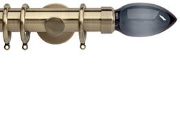 Neo Premium 35mm Pole Spun Brass Smoke Grey Teardrop