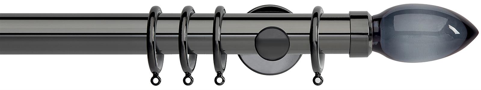 Neo Premium 35mm Pole Black Nickel Smoke Grey Teardrop