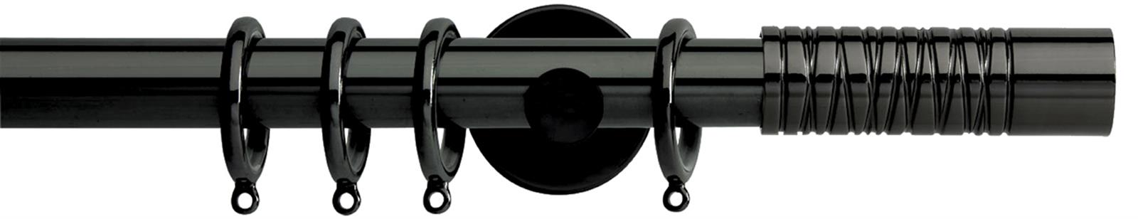 Neo Premium 28mm Pole Black Nickel Cylinder Wired Barrel
