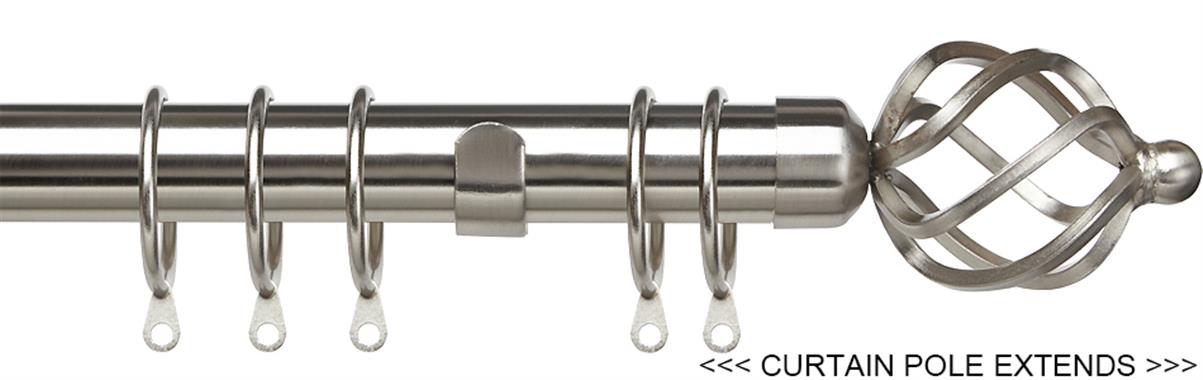Speedy Pristine 25mm-28mm Extendable Pole Satin Silver, Cage
