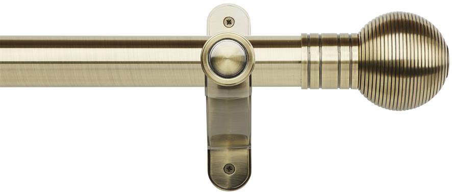Galleria Metals 50mm Eyelet Pole Burnished Brass Ribbed Ball