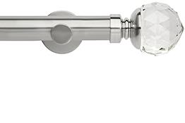 Neo Premium 35mm Eyelet Pole Stainless Steel Clear Faceted Ball