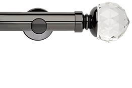 Neo Premium 35mm Eyelet Pole Black Nickel Clear Faceted Ball