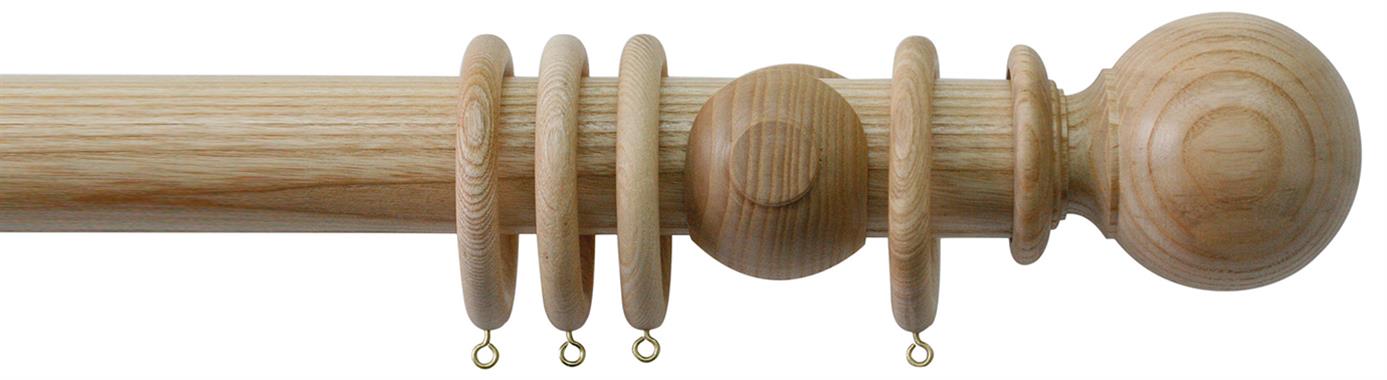 Jones Oakham 50mm Handcrafted Wood Pole Limed, Ball